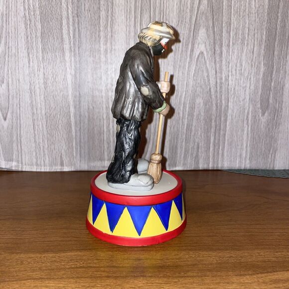 Emmett Kelly Jr Whistle While You Work Music Box Porcelain Clown Original Box - Picture 5 of 10